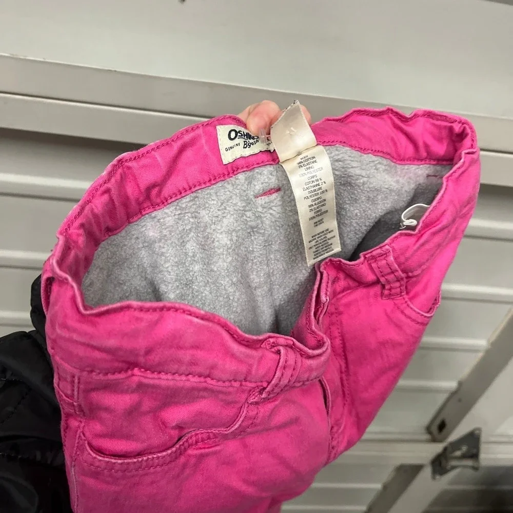 OshKosh Bgosh Girls Pink Fleece Lined Pants Size 8 Warm Winter Trousers